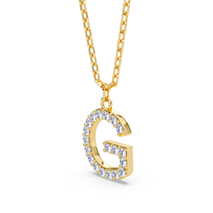 Colgante de Letra Personalizado con Diamante Cultivado en Laboratorio VVS VS EF en Plata de Ley 925 con Acabado en Oro, Joyería Fina Personalizada - Product Image 5