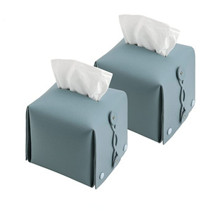 Boîte à mouchoirs en cuir PU transfrontalière très vendue, boîte de rangement pour mouchoirs pour voiture, salon et salle de bain, sac à mouchoirs moderne et minimaliste - Product Image 3