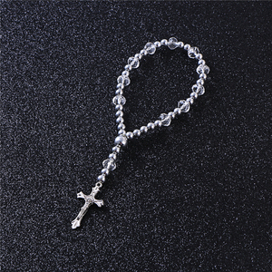Komi Rosary CCB braccialetto di perline d'<span class=keywords><strong>argento</strong></span> in lega di gesus Cross Fashion gioielli religiosi braccialetto elastico - Product Image 4