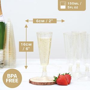 150ml Plastik Champagner Flöten Einweg Sparkling Bar <span class=keywords><strong>Cups</strong></span> Toast gläser für Hochzeiten Cocktail Event - Product Image 2