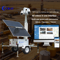 Solution de sécurité mobile temporaire pour chantier : Caméra PTZ sans fil 4G/5G mobile, remorque CCTV solaire