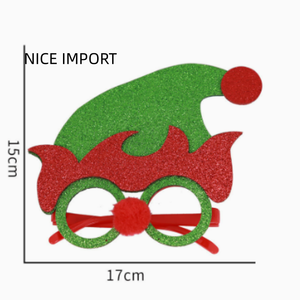 Lunettes de <span class=keywords><strong>Noël</strong></span> vertes style elfe, lunettes de dessin animé pour enfants et adultes, décorations de fête, montures de lunettes - Product Image 1