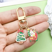 Breloques de Noël en alliage émaillé, assortiment de pendentifs de sac Père Noël, sapin et pain d'épices, cadeau de vacances mignon