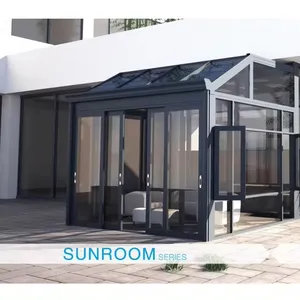 Изготовленный на заказ современный дизайн открытый сборный дом алюминиевая солнечная комната для гостиной с многоугольной крышей