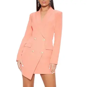 Luxury Clothing Ladies Business Dress Long Sleeve Short Office Wear Blazer Vestido Casual Women Formal Blazer Dresses