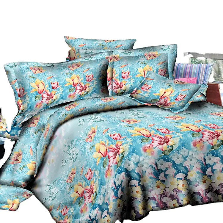 Soft king size geometric fitted bed sheet modal fabric bedsheet with comforter bedding set