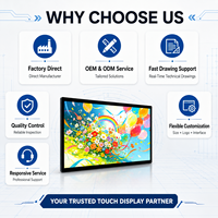 Monitor de Pantalla Táctil Capacitiva 4K de 15.6'', 18.5'', 21.5'', 23.8'', 27'', 32'' con HDMI, DP, USB, RS232, Plug and Play, Carcasa Metálica Industrial