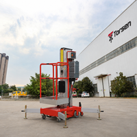 Plateforme de travail aérienne électrique à mât unique en aluminium, hauteur de travail de 14 m, capacité de 120 kg