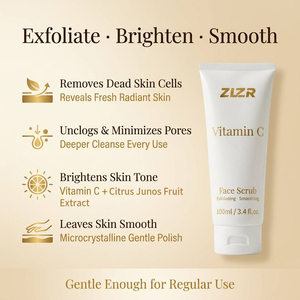 Exfoliating Vitamin C <b>Face</b> Scrub 100ml Dead Skin Remover Pore Minimizing Brightening Smooth Skin - Product Image 3