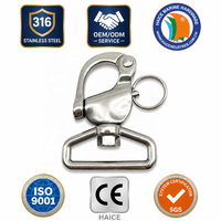 Anneau rectangulaire pivotant en acier inoxydable 316, mousqueton à dégagement rapide, 35 mm, accessoires pour kayak, bateau, yacht