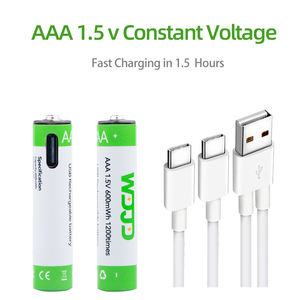 Desain Baru Baterai Ion Litium Tipe C Isi Ulang 1.5V AAA 600mWh dengan Kabel Pengisian Daya 2-In-1 - Product Image 5