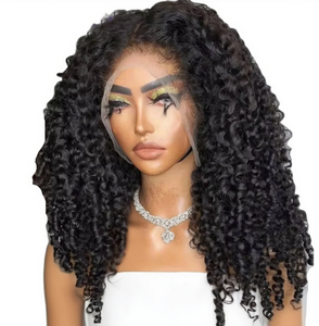 Perruque <span class=keywords><strong>Afro</strong></span> Courte Noire en Gros, Lace Front Synthétique Bouclée Fluffy Résistante à la Chaleur pour Femmes, Style Protecteur Quotidien, Fête - Product Image 2