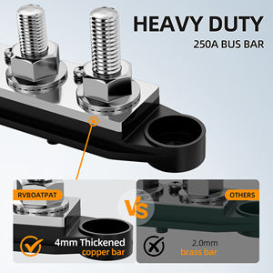 Barre de bus à ressort haute intensité 48V, 4 goujons, borne M10, capacité 250 ampères, borne en cuivre avec base en nylon pour système électrique de camping-car - Product Image 5