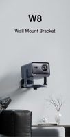 Support mural pour projecteur robuste avec filetage de 1/4 pouce, accessoire universel avec capacité de charge de 10 kg, installation fixe stable W8