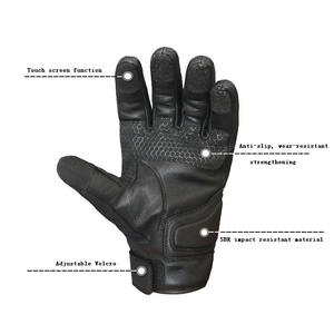 CNGDY alta calidad cuero motocicleta hombres guantes pantalla táctil moto carreras montar guante - Product Image 3