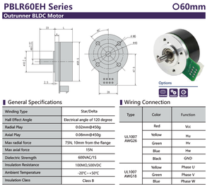 PrimoPal OEM 아우터 로터 BLDC 모터 6374 50N 12슬롯 24V 48V 유니버설 시리즈 팬케이크 아웃러너 브러시리스 모터 - Product Image 4