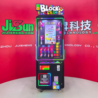 Machine de jeu vidéo d'arcade à monnayeur pour un joueur, avec écran LCD et éclairage LED RGB, pour jeu de combat de blocs et système de rédemption de prix