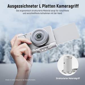 ฐาน Arca ของ NEEWER สำหรับการติดตั้งแนวตั้ง <span class=keywords><strong>ZV</strong></span>-<span class=keywords><strong>1F</strong></span> <span class=keywords><strong>ZV</strong></span>-1 II แผ่น L สำหรับ <span class=keywords><strong>Sony</strong></span> ขายึดโลหะรูปตัว L พร้อมที่จับหนังสีขาว เกลียว 1/4 นิ้ว - Product Image 6