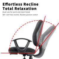 Silla de Oficina ZOTER de Tela, Giratoria 360°, Altura Ajustable, Reposabrazos Reclinables, Ergonómica, para Computadora, Certificación BIFMA