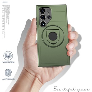 Pour <span class=keywords><strong>Samsung</strong></span> S25 Ultra S24 S23 Plus étui de protection avec anneau en métal support de charge magnétique rotatif à 360 degrés élégant nouveau - Product Image 3
