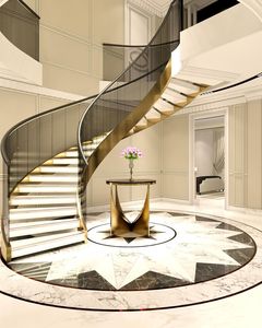 Escalera <span class=keywords><strong>Interior</strong></span> Curva de <span class=keywords><strong>Piedra</strong></span> para Villa de Lujo, Gran Escalera de <span class=keywords><strong>Piedra</strong></span> para Interiores - Product Image 6