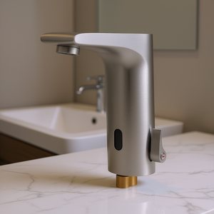 Grifo de Baño Monomando Sin Contacto de Níquel Cepillado con Sensor de Movimiento Automático, Diseño Moderno y Caño de Agua sin Manos - Product Image 2