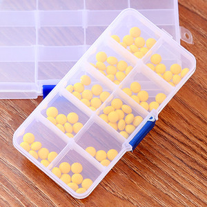 <b>Plastic</b> <b>Storage</b> Box 10 Compartment Detachable Jewelry Organizer Desktop <b>Storage</b> Container Rectangle Solid Color Covered With - Product Image 2