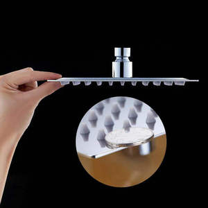Pommeau de <span class=keywords><strong>douche</strong></span> LED carré de luxe en acier inoxydable de 12 pouces avec jet pluie et lumière changeante de couleur à détection de température - Product Image 4