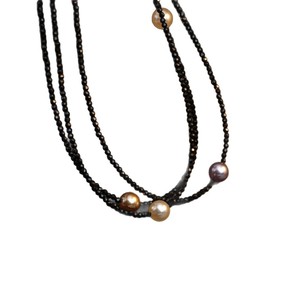 Collier à plusieurs rangs en perles pour femmes, imitation perle, chaîne noire, bijoux de mode, style élégant pour un usage quotidien - Product Image 5