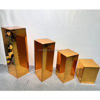 2025 décoration de mariage acrylique carré gâteau Dessert Table fête événement gâteau plinthes affichage fleur Stand