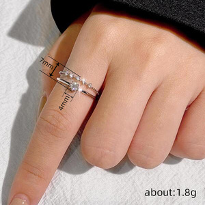 Ensemble de bagues empilables en zircon délicates pour femmes, bijoux élégants pour tous les jours, fiançailles, mode - Product Image 6