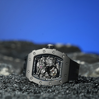 Montre pour homme de luxe tendance en titane, avec mouvement automatique Miyota, verre saphir, luminescent, étanche à 50 m