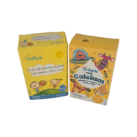 Boîte en papier pliable imprimée en couleur vive, motif dessin animé, pour liquide oral nutritif pour enfants, emballage personnalisé pour produits de santé