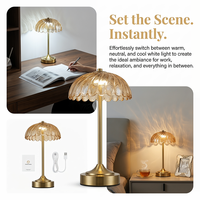 Lampe de table moderne en métal et verre, LED sans fil, rechargeable, commande tactile, 3 couleurs, gradation progressive, portable, bar, hôtel