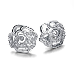 Boucles d'oreilles croix en argent sterling 925 tendance, bijoux uniques en zircon, clous d'oreilles simples - Product Image 3