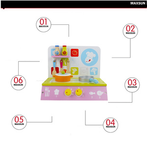 Usine vente directe enfants d'âge préscolaire jeu de rôle <span class=keywords><strong>jouet</strong></span> Offre Spéciale en amazonie Rose mignon jouets de <span class=keywords><strong>cuisine</strong></span> en <span class=keywords><strong>bois</strong></span> - Product Image 3