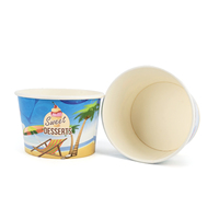 Tapa de papel biodegradable de pared simple de grado alimenticio para vasos de yogur helado, personalizada, linda, de varios tamaños, al por mayor, para helado