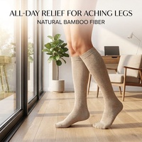 Chaussettes de compression respirantes anti-odeur en bambou naturel à soutien gradué, hauteur genou, pour jeunes, voyage, course à pied et usage quotidien