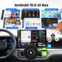 PlayAiBox Android 15 CarPlay Ai Box Qualcomm 6350 8+128GB Red 5G Integrada Descarga de Aplicaciones de Youtube/Netflix Google Play Store