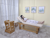 Table de massage électrique traditionnelle avec cadre en bois, réglable, pour soins du visage, forte capacité de charge, idéale pour atelier