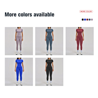 Setelan Atasan Lengan Pendek dan Legging Wanita untuk Yoga dan Fitness, Pakaian Olahraga Pinggang Tinggi, Activewear Katun Organik Khusus