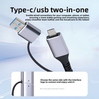 Harga pabrik PVC Braid aluminium Alloy Driver gratis 2 in 1 Tipe C USB untuk RJ45 jaringan Gigabit kabel untuk Laptop Smart Phone