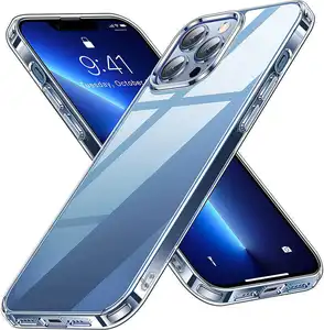 Laudtec sarung ponsel pintar TPU lunak transparan, pelindung belakang bening untuk Iphone 13 Pro Max 14 15 Pro Max PC TPU