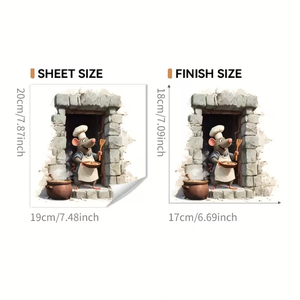 Autocollant mural 3D auto-adhésif, motif <span class=keywords><strong>de</strong></span> souris <span class=keywords><strong>de</strong></span> dessin animé, motif <span class=keywords><strong>de</strong></span> brique <span class=keywords><strong>de</strong></span> souris chef, autocollants muraux <span class=keywords><strong>pour</strong></span> la décoration <span class=keywords><strong>de</strong></span> la cuisine et <span class=keywords><strong>de</strong></span> la <span class=keywords><strong>salle</strong></span> <span class=keywords><strong>de</strong></span> <span class=keywords><strong>bain</strong></span> - Product Image 2