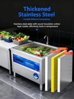 Lavavajillas Ultrasónico Comercial de Acero Inoxidable, Máquina de Limpieza por Ondas Ultrasónicas para Restaurantes, Hoteles y Cocinas