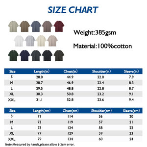 Camisetas al por mayor para <span class=keywords><strong>hombre</strong></span>, 385G, 100% algodón, personalizadas, oversize, lisas, estilo urbano, cuello redondo, hombros caídos - Product Image 3