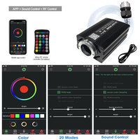 Lumière de plafond pour voiture et maison, effet ciel étoilé, à fibres optiques, lampe d'ambiance, contrôle musical, RGB 12W, 8 couleurs, personnalisation DIY