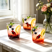 Verre à shot en verre borosilicate personnalisé avec motif d'animaux mignons - Design nordique de luxe léger pour les fêtes en famille et entre amis