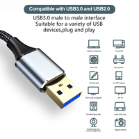 Câble USB-A vers un câble de données 3.0 à double interface pour connecter les deux extrémités et permettre la transmission bidirectionnelle, câble adaptateur