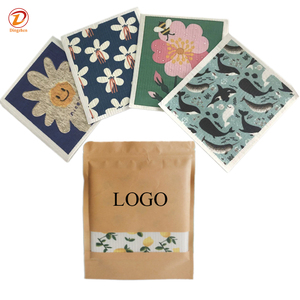 Bán Buôn Giá Đầy Màu Sắc Tái Sử Dụng Cellulose Miếng Bọt Biển Dishcloth Siêu Thấm Làm Sạch Nhà Bếp Gỗ Bột Giấy Bông Dishcloth - Product Image 2